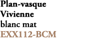Plan vasque Vivienne blanc mat EXX112 BCM 