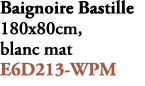 Baignoire Bastille 180x80cm, blanc mat E6D213 WPM 