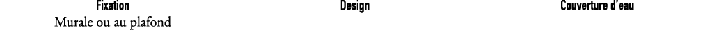 Fixation Murale ou au plafond Design Couverture d’eau