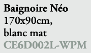 Baignoire N o 170x90cm, blanc mat CE6D002L WPM 