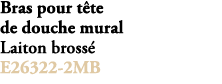 Bras pour t te de douche mural Laiton bross E26322 2MB 