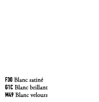 F30 Blanc satin G1c Blanc brillant M49 Blanc velours