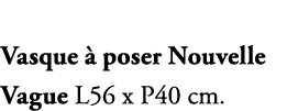 Vasque  poser Nouvelle Vague L56 x P40 cm.