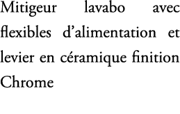Mitigeur lavabo avec flexibles d’alimentation et levier en c ramique finition Chrome