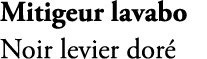 Mitigeur lavabo Noir levier dor 