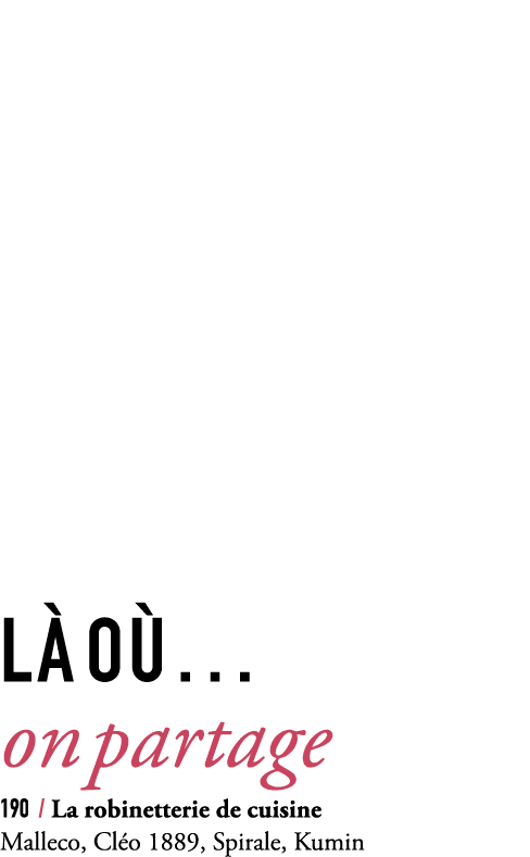 l o … on partage 190 / La robinetterie de cuisine Malleco, Cl o 1889, Spirale, Kumin