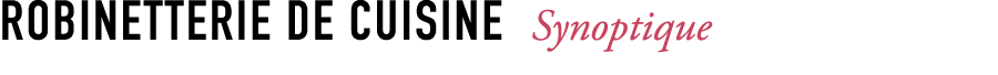 ROBINETTERIE DE CUISINE Synoptique