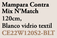 Mampara Contra Mix N’Match 120cm, Blanco vidrio textil CE22W120S2 BLT 