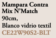 Mampara Contra Mix N’Match 90cm, Blanco vidrio textil CE22W90S2 BLT