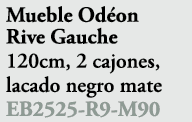 Mueble Od on Rive Gauche 120cm, 2 cajones, lacado negro mate EB2525 R9 M90