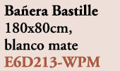 Ba era Bastille 180x80cm, blanco mate E6D213 WPM