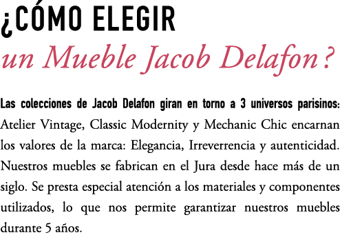 ¿C MO ELEGIR un Mueble Jacob Delafon ? Las colecciones de Jacob Delafon giran en torno a 3 universos parisinos: Ateli...