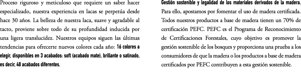 Proceso riguroso y meticuloso que requiere un saber hacer especializado, nuestra experiencia en lacas se perpet a des...