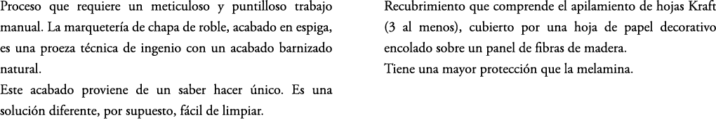 Proceso que requiere un meticuloso y puntilloso trabajo manual. La marqueter a de chapa de roble, acabado en espiga, ...