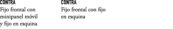 CONTRA Fijo frontal con minipanel m vil y fijo en esquina CONTRA Fijo frontal con fijo en esquina 