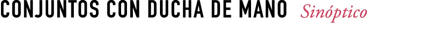 ConjuntoS CON DUCHA DE MANO Sin ptico