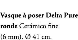 Vasque  poser Delta Pure ronde Cer mico fine (6 mm).   41 cm.
