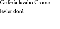 Grifer a lavabo Cromo levier dor . 