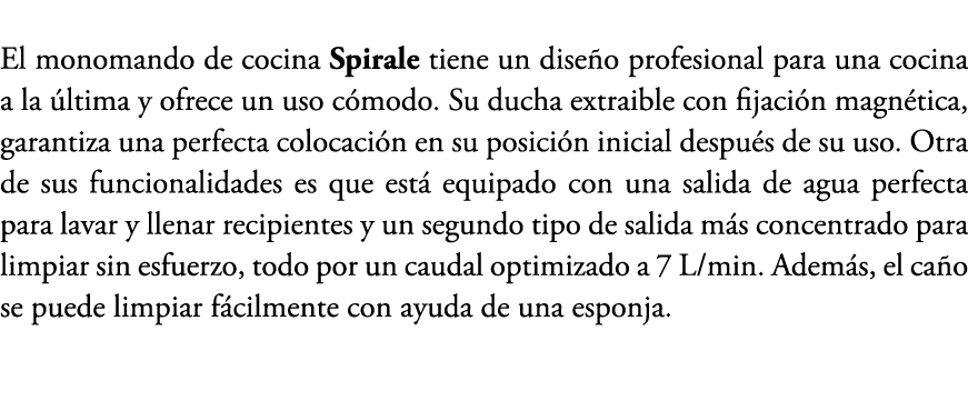 El monomando de cocina Spirale tiene un dise o profesional para una cocina a la ltima y ofrece un uso c modo. Su duc...