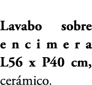 Lavabo sobre encimera L56 x P40 cm, cer mico.